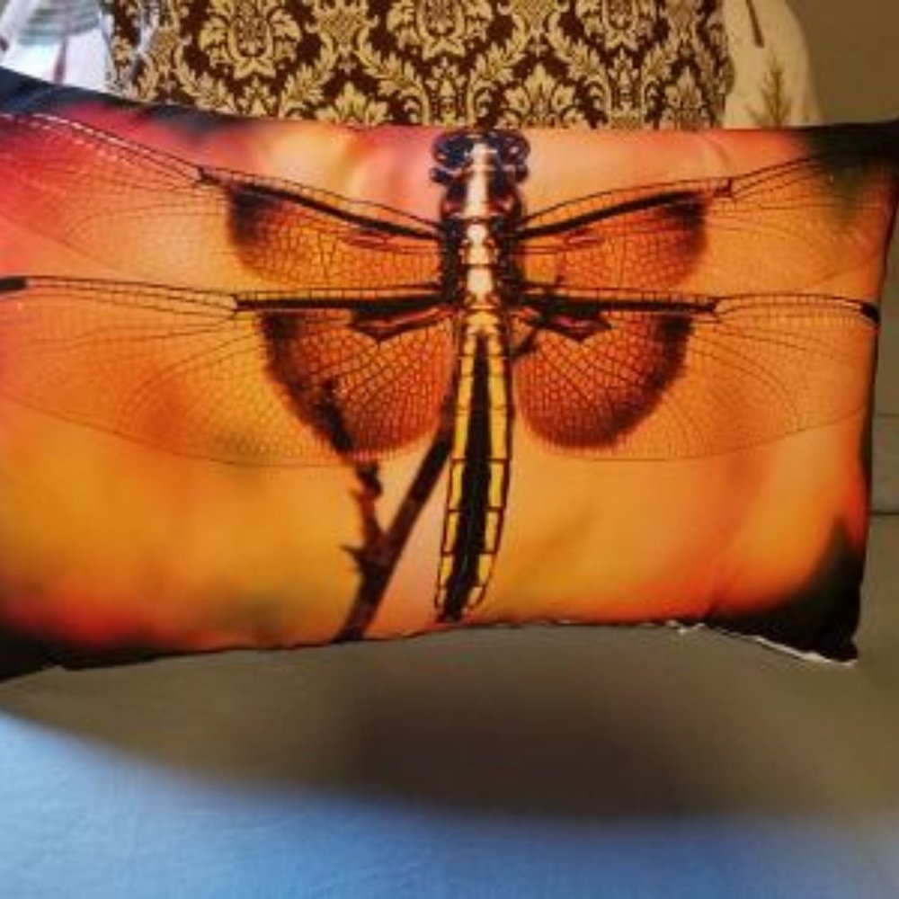 Dragonfly Lumbar Pillow- NEW perfect for upcoming Holiday gift idea!!! - Picture 5 of 5